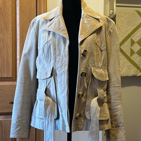 Leather/Suede Great Northwest Clothing Company Leather Belted Blazer size medium - Picture 15 of 16